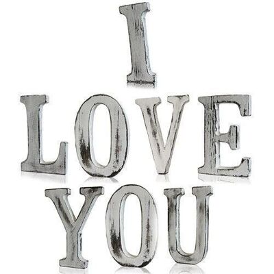 SSL-01 - Lettere Shabby Chic - I LOVE YOU (8) - Venduto in 1x unità/i per esterno