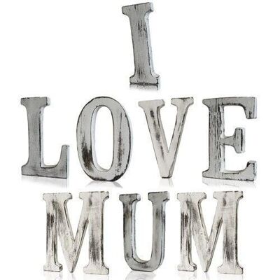 SSL-02 - Shabby Chic Letters - I LOVE MUM (8) - Sold in 1x unit/s per outer
