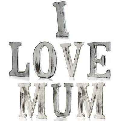 SSL-02 - Letras Shabby Chic - I LOVE MUM (8) - Vendido a 1x unidad/es por exterior