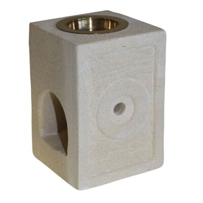 SSOB-04 - Stone Oil Burner - Square Moorish - Sold in 1x unit/s per outer