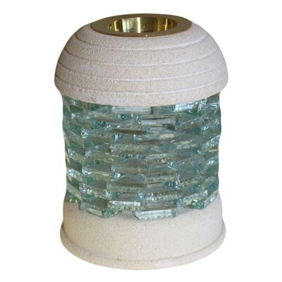 SSOB-06 - Stone Oil Burner - Round Glass Brick - Sold in 1x unit/s per outer