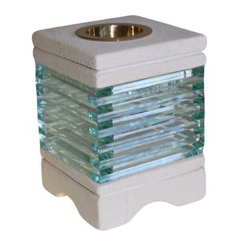 SSOB-07 - Stone Oil Burner - Square Glass Brick - Sold in 1x unit/s per outer