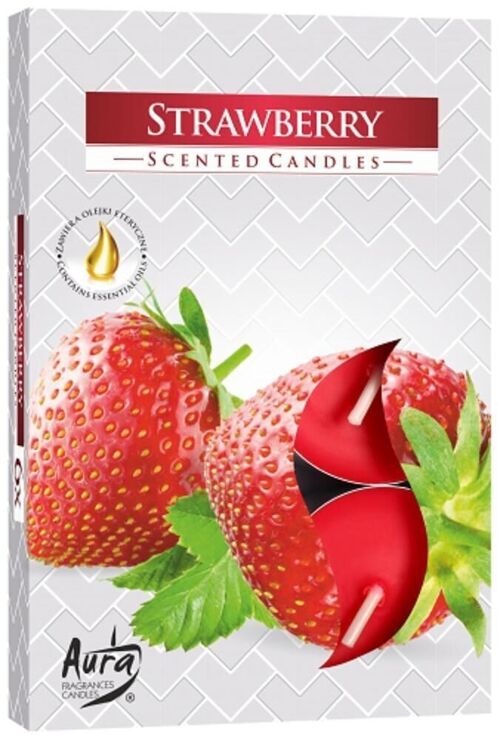 STL-16 - Set of 6 Scented Tealights - Strawberry - Sold in 12x unit/s per outer