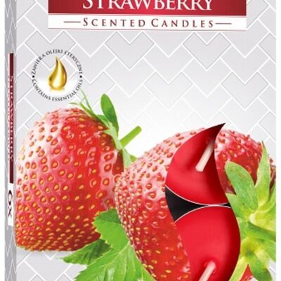 STL-16 - Set of 6 Scented Tealights - Strawberry - Sold in 12x unit/s per outer