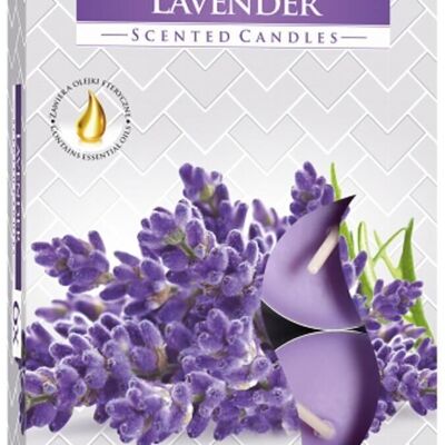 STL-18 – Set mit 6 duftenden Teelichtern – Lavendel – Verkauft in 12 Einheiten pro Außenhülle