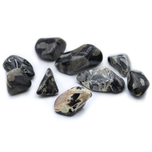 TBm-07 - XL Tumble Stones - Jasper - Silverleaf - Sold in 24x unit/s per outer