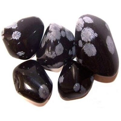 TBm-22 - L Tumble Stones - Flocon de neige en obsidienne - Vendu en 24x unité/s par extérieur