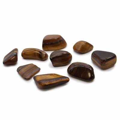 TBm-24 - L Tumble Stones - Tiger Eye - Gold - Sold in 24x unit/s per outer
