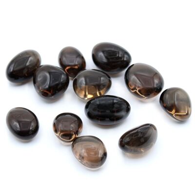 TBm-25 - L Tumble Stones - Quarzo fumé - Venduto in unità 24x per esterno