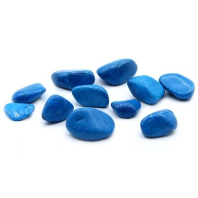 TBm-44 - L Tumble Stones - Blue Howlite - Venduto in unità 24x per esterno