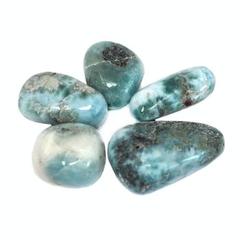 TBm-59 - Premium Tumble Stones - Larimar - Vendu en 4x unité/s par extérieur 4