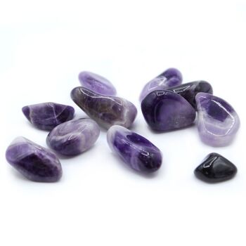 TBm-63 - Tumble Stones - Amethyst Banded Band A - Vendu en 24x unité/s par extérieur 3