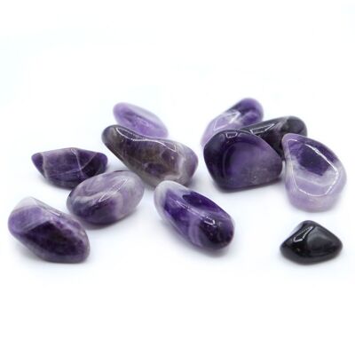 TBm-63 - Tumble Stones - Amethyst Banded Band A - Venduto in unità 24x per esterno