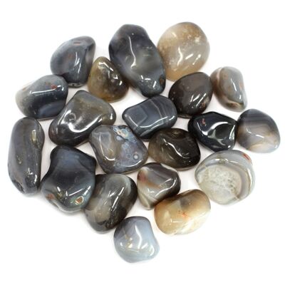 TBML-01 - Agate de pierres précieuses africaines - Gris - Botswana - Vendu en 20x unité/s par extérieur