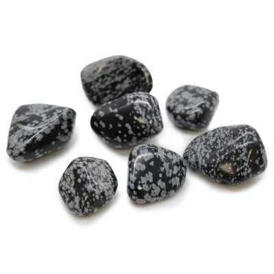TBXL-22 - XL Tumble Stones - Fiocco di neve di ossidiana - Venduto in unità 18x per esterno