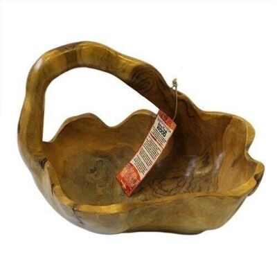 TeakB-13 - Large Back Handle Bowl aprox 30cm - Sold in 1x unit/s per outer