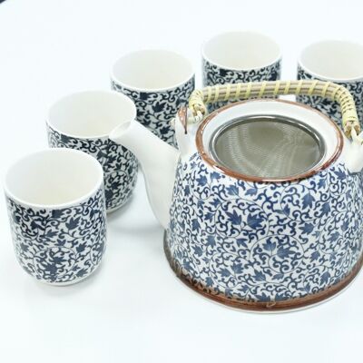 TeaP-05 - Herbal Teapot Set - Blue Pattern - Sold in 1x unit/s per outer