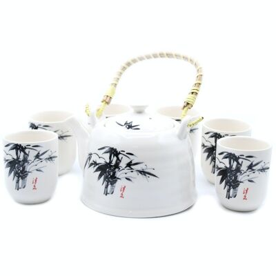 TeaP-07 - Herbal Teapot Set - White Stone Oriental - Sold in 1x unit/s per outer