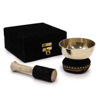 Tib-53 - Brass Singing Bowl Gift Set - 9cm - Sold in 1x unit/s per outer
