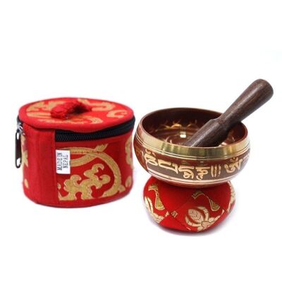 TIBS-12 - Set regalo mini campane tibetane - Rosso - Venduto in 1x unità/i per esterno