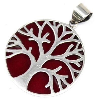 TOLSP-01 - Tree of Life Silver Pendant 30mm - Coral Effect - Sold in 1x unit/s per outer