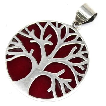 TOLSP-01 - Pendentif Arbre de Vie Argent 30mm - Effet Corail - Vendu en 1x unité/s par extérieur 1