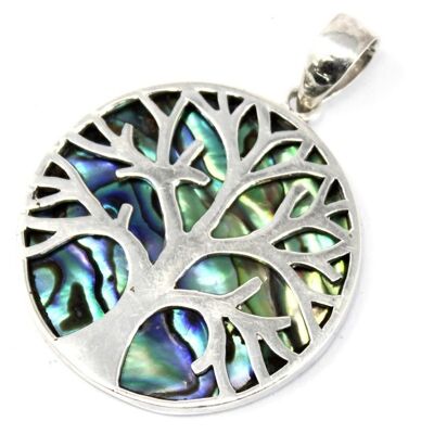 TOLSP-02 - Tree of Life Silver Pendant 30mm - Abalone - Sold in 1x unit/s per outer