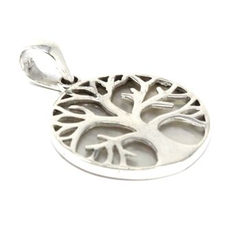 TOLSP-06 - Pendentif Arbre de Vie Argent 22mm - Nacre - Vendu en 1x unité/s par extérieur 6