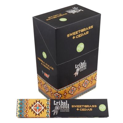 TribalSi-08 - Tribal Soul Incense- Sweet Grass + Cedar - Venduto in unità 12x per esterno