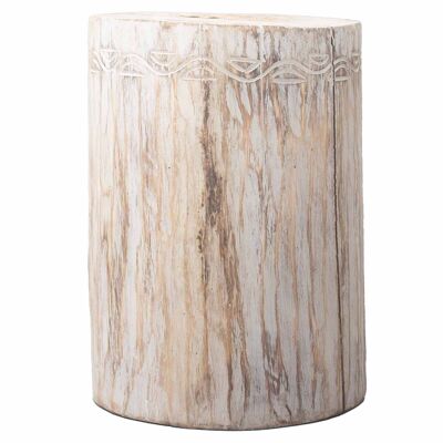 TTS-04 - Tribal Stool / Table -  Albasia - Whitewash - Sold in 1x unit/s per outer