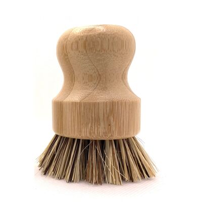 Customised Bamboo & Sisal Pot Scrubbing Brushes (single / harder bristles, with your logo)