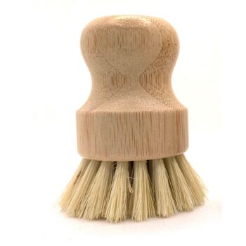 Brosse à récurer personnalisée en bambou et sisal (poils simples / plus doux - avec votre logo) 2