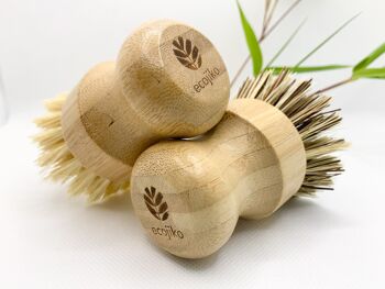 Brosses à récurer pour pots en bambou et sisal écologiques (paire) 5