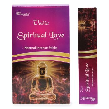 Vedic-21 - Bâtons d'encens védiques - Spiritual Love - Vendu en 12x unité/s par extérieur 1