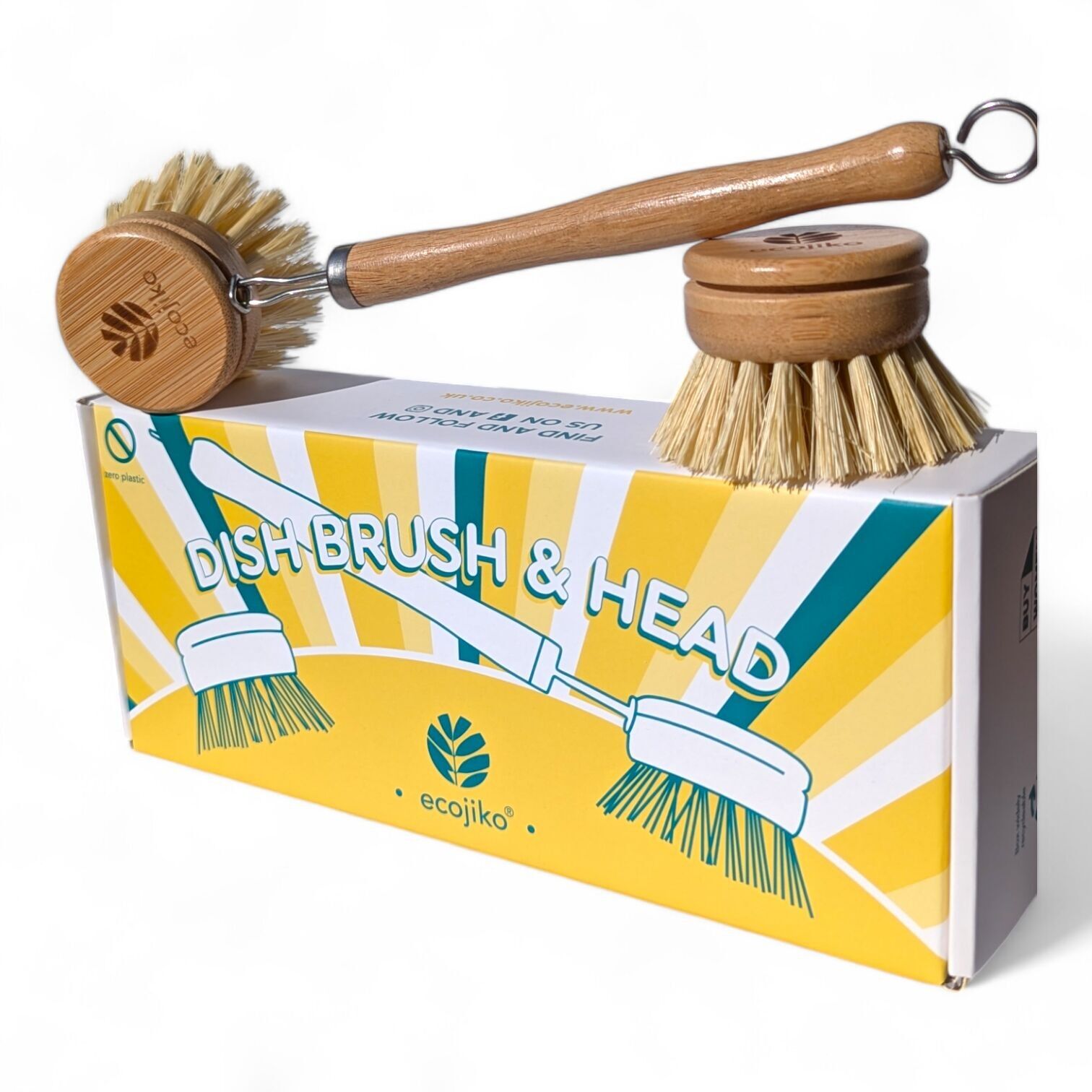 Long Handled Eco Friendly Bamboo Dish Brush & Replaceable Head
