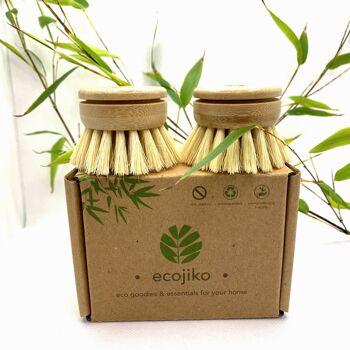 Têtes de rechange pour brosses à vaisselle en bambou écologiques (paquet de 2) 3