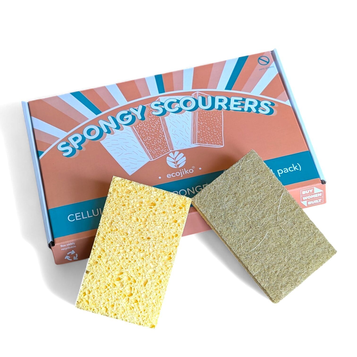 Eco Friendly Cellulose & Sisal Sponge Scourers (4 pack)