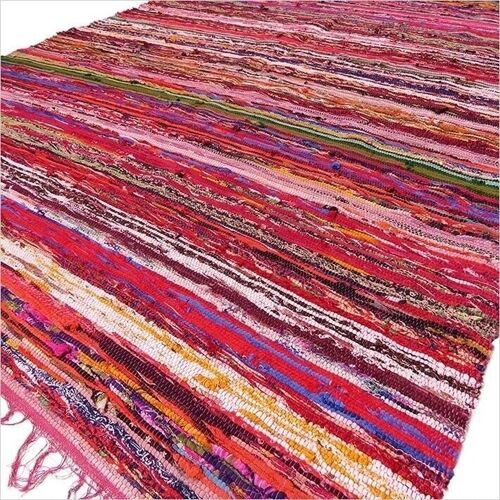 Vrug-04 - 150 x 90cm Luxury Rag Rug - Red - Sold in 1x unit/s per outer