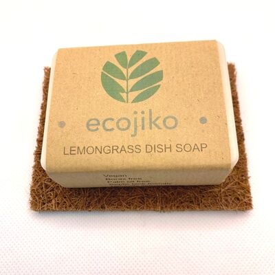 Jabón ecológico de limoncillo y resto de jabón de fibra de coco