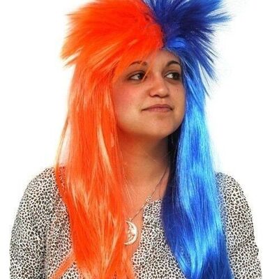 Wig-08 - Blue & Orange Spiky - Sold in 1x unit/s per outer