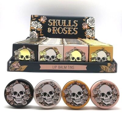 WSL-2066 - Skull & Roses Lip Balm in a Tin - Sold in 24x unit/s per outer