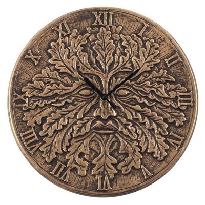 WSL-2084 - Terracotta Green Man Clock by Lisa Parker - Sold in 1x unit/s per outer