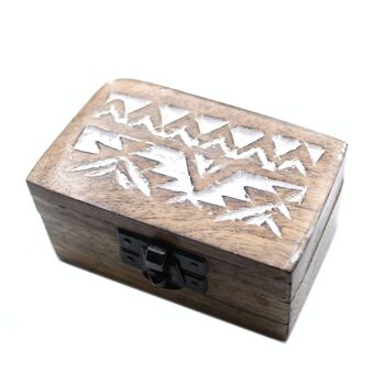 WWIB-01 - Boîte en bois lavé blanc - 3 x 1,5 pilulier Design slave - Vendu en 10x unité/s par extérieur 4