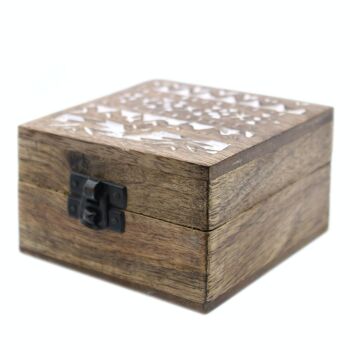 WWIB-02 - Boîte en bois lavé blanc - Design slave 4x4 - Vendu en 2x unité/s par extérieur 2