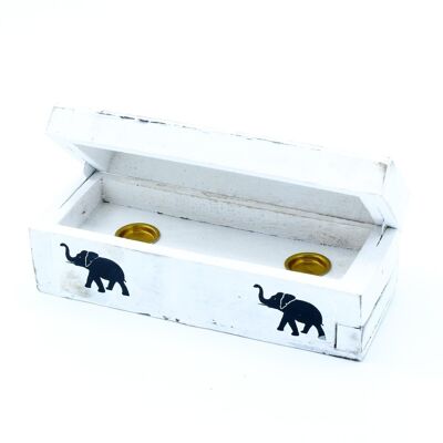 WWIH-06 - Weiß gewaschener Räucherstäbchenhalter - Konische Räucherbox 15 cm - Verkauft in 4x Einheit/en pro Außenhülle