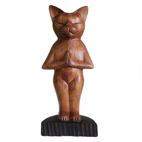 WYC-01 - Handcarved Yoga Cats - Standing - Sold in 1x unit/s per outer