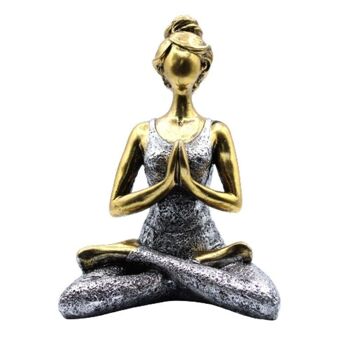 YogaL-02 - Yoga Lady Figure - Bronze & Argent 24cm - Vendu en 1x unité/s par extérieur 4