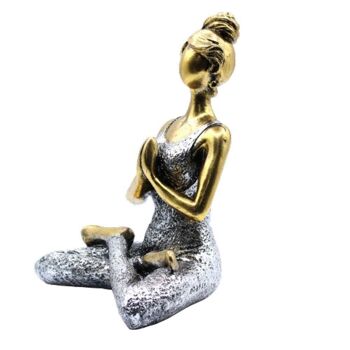 YogaL-02 - Yoga Lady Figure - Bronze & Argent 24cm - Vendu en 1x unité/s par extérieur 5