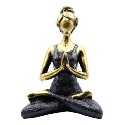 YogaL-03 - Figura Yoga Lady - Bronzo e nero 24 cm - Venduto in 1x unità/s per esterno