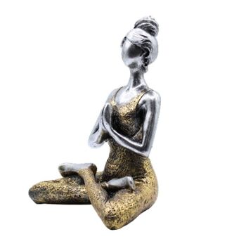 YogaL-04 - Yoga Lady Figure - Argent & Or 24cm - Vendu en 1x unité/s par extérieur 5